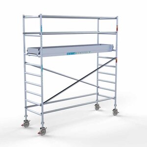 Euroscaffold Andamio móvil completo 90 x 305 x 4,2 m de altura de trabajo Euroscaffold Andamio móvil completo 90 x 305 x 4,2 m de altura de trabajo