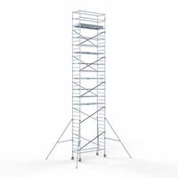 Euroscaffold Andamio móvil completo 90 x 250 x 12,2 m de altura de trabajo Euroscaffold Andamio móvil completo 90 x 250 x 12,2 m de altura de trabajo