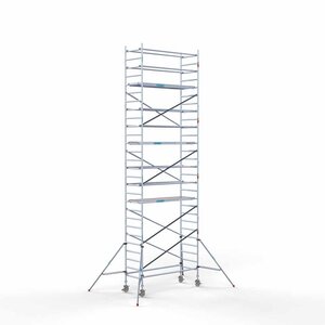 Euroscaffold Andamio móvil completo 90 x 250 x 9,2 m de altura de trabajo Euroscaffold Andamio móvil completo 90 x 250 x 9,2 m de altura de trabajo