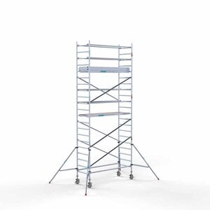 Euroscaffold Andamio móvil completo 90 x 250 x 7,2 m de altura de trabajo Euroscaffold Andamio móvil completo 90 x 250 x 7,2 m de altura de trabajo