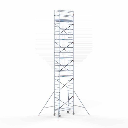 Andamio móvil completo 90 x 190 x 12,2 m de altura de trabajo Euroscaffold Andamio móvil completo 90 x 190 x 12,2 m de altura de trabajo