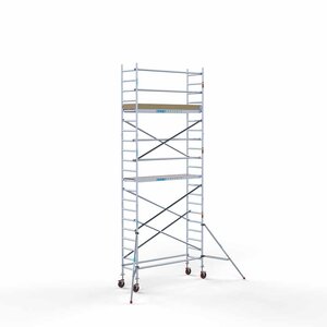 Euroscaffold Andamio móvil básico 75 x 250 x 7,2 m altura de trabajo Andamio móvil básico 75 x 250 x 7,2 m altura de trabajo