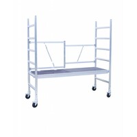 Euroscaffold Andamios plegables con plataforma con trampilla y ruedas de andamio móviles regulables Euroscaffold Andamios plegables con plataforma con trampilla y ruedas de andamio móviles regulables