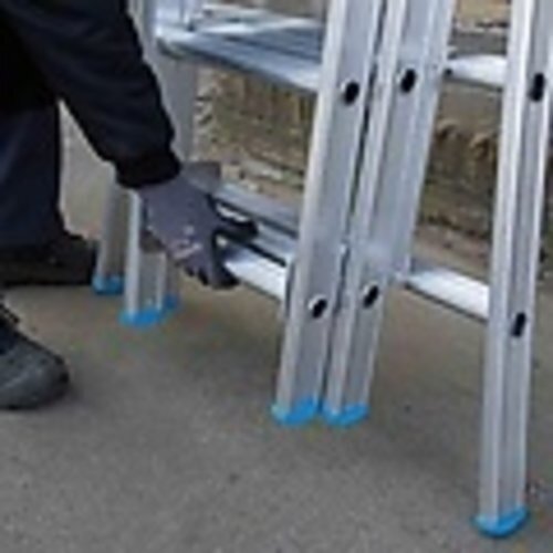 Escalera de reforma Eurostairs de tres tramos curvada de 3 x 12 peldaños + rodillos para frontón Eurostairs Escalera de reforma Eurostairs de tres tramos curvada de 3 x 12 peldaños + rodillos para frontón