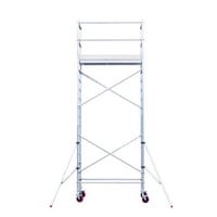 Euroscaffold Andamio móvil básico con barandillas vario 90x190x6,2m de altura de trabajo Euroscaffold Andamio móvil básico con barandillas vario 90x190x6,2m de altura de trabajo