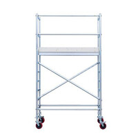 Euroscaffold Andamio móvil básico con barandillas vario 90x190x4,2 m de altura de trabajo Euroscaffold Andamio móvil básico con barandillas vario 90x190x4,2 m de altura de trabajo