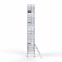 Euroscaffold Andamio rodante completo 135 x 250 x 10,2 m altura de trabajo + barandillas simples delanteras