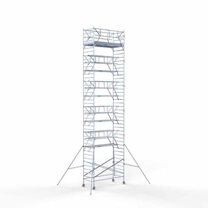 Euroscaffold Andamio móvil completo 135 x 305 x 13,2 m altura de trabajo incl. doble barandilla frontal Euroscaffold Andamio móvil completo 135 x 305 x 13,2 m altura de trabajo incl. doble barandilla frontal