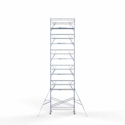 Andamio móvil completo 135 x 305 x 13,2 m altura de trabajo incl. doble barandilla frontal Euroscaffold Andamio móvil completo 135 x 305 x 13,2 m altura de trabajo incl. doble barandilla frontal