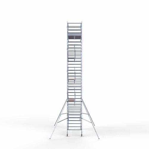 Andamio móvil completo 135 x 305 x 11,2 m altura de trabajo incl. doble barandilla frontal Euroscaffold Andamio móvil completo 135 x 305 x 11,2 m altura de trabajo incl. doble barandilla frontal