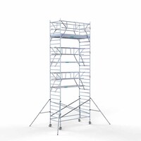 Euroscaffold Andamio móvil completo 135 x 305 x 9,2 m altura de trabajo incl. doble barandilla frontal Euroscaffold Andamio móvil completo 135 x 305 x 9,2 m altura de trabajo incl. doble barandilla frontal