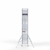 Euroscaffold Andamio móvil completo 135 x 305 x 9,2 m altura de trabajo incl. doble barandilla frontal Euroscaffold Andamio móvil completo 135 x 305 x 9,2 m altura de trabajo incl. doble barandilla frontal