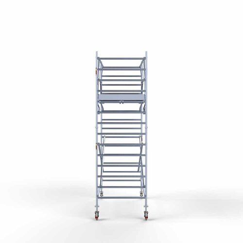 Andamio móvil completo 135 x 305 x 5,2 m altura de trabajo incl. doble barandilla frontal Euroscaffold Andamio móvil completo 135 x 305 x 5,2 m altura de trabajo incl. doble barandilla frontal