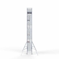 Euroscaffold Andamio móvil completo 135 x 250 x 13,2 m altura de trabajo incl. doble barandilla frontal Euroscaffold Andamio móvil completo 135 x 250 x 13,2 m altura de trabajo incl. doble barandilla frontal