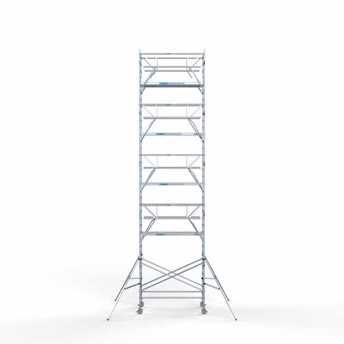 Andamio móvil completo 135 x 250 x 11,2 m altura de trabajo incl. doble barandilla frontal Euroscaffold Andamio móvil completo 135 x 250 x 11,2 m altura de trabajo incl. doble barandilla frontal