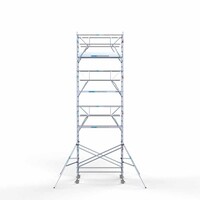 Euroscaffold Andamio móvil completo 135 x 250 x 9,2 m altura de trabajo incl. doble barandilla frontal Euroscaffold Andamio móvil completo 135 x 250 x 9,2 m altura de trabajo incl. doble barandilla frontal