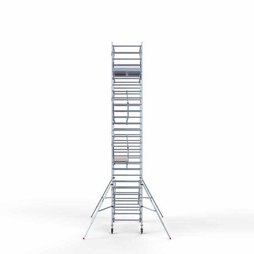 Andamio móvil completo 135 x 250 x 9,2 m altura de trabajo incl. doble barandilla frontal Euroscaffold Andamio móvil completo 135 x 250 x 9,2 m altura de trabajo incl. doble barandilla frontal