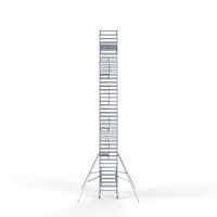 Euroscaffold Andamio móvil completo 135 x 190 x 13,2 m altura de trabajo incl. doble barandilla frontal Euroscaffold Andamio móvil completo 135 x 190 x 13,2 m altura de trabajo incl. doble barandilla frontal