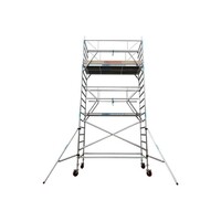 Euroscaffold Remolque + Andamio rodante completo 135 x 190 x 6,2 m de altura de trabajo + barandillas delanteras individuales Euroscaffold Remolque + Andamio rodante completo 135 x 190 x 6,2 m de altura de trabajo + barandillas delanteras individuales