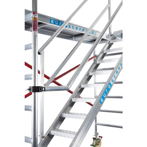 Escalera de andamio doble barandilla exterior Eurostairs Escalera de andamio doble barandilla exterior