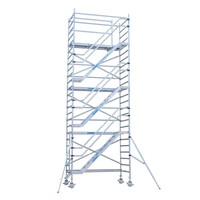 Euroscaffold Torre de escalera 135 x 250 x 12,2 m de altura de trabajo