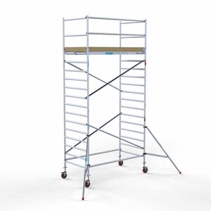 Euroscaffold Andamio rodante Base 135 x 250 x 6,2 m altura de trabajo con plataforma ligera Euroscaffold Andamio rodante Base 135 x 250 x 6,2 m altura de trabajo con plataforma ligera