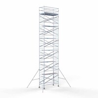 Euroscaffold Andamio rodante completo 135 x 250 x 14,2 m incl. plataforma ligera + doble barandilla delantera