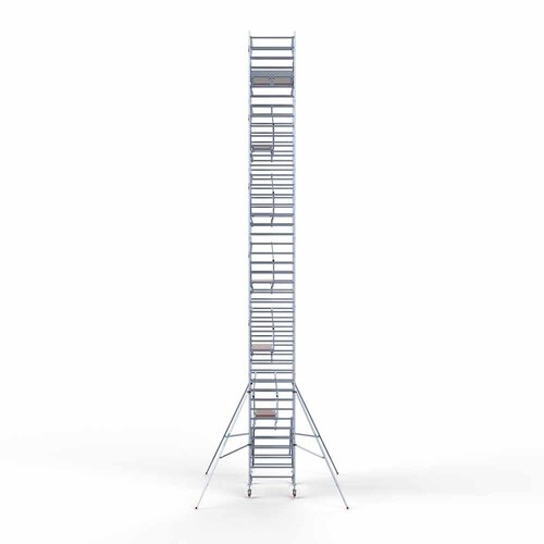 Andamio rodante completo 135 x 190 x 14,2 m incl. plataforma ligera + doble barandilla delantera Euroscaffold Andamio rodante completo 135 x 190 x 14,2 m incl. plataforma ligera + doble barandilla delantera