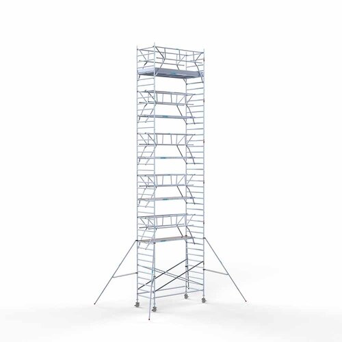 Andamio rodante completo 135 x 305 x 13,2 m incl. plataforma ligera + doble barandilla delantera Euroscaffold Andamio rodante completo 135 x 305 x 13,2 m incl. plataforma ligera + doble barandilla delantera