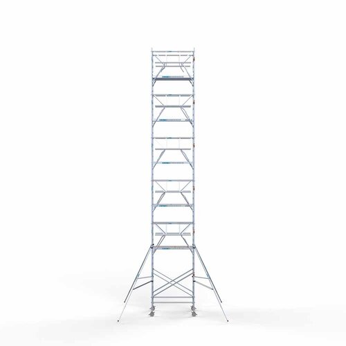 Andamio rodante completo 135 x 190 x 13,2 m incl. plataforma ligera + doble barandilla delantera Euroscaffold Andamio rodante completo 135 x 190 x 13,2 m incl. plataforma ligera + doble barandilla delantera