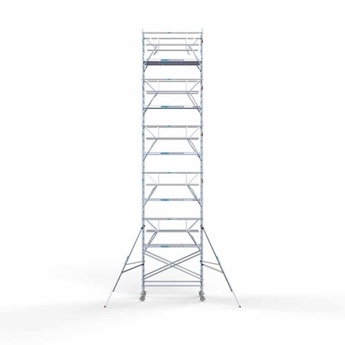 Andamio rodante completo 135 x 250 x 12,2 m incl. plataforma ligera + doble barandilla frontal Euroscaffold Andamio rodante completo 135 x 250 x 12,2 m incl. plataforma ligera + doble barandilla frontal