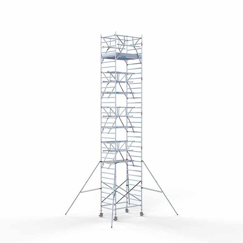 Andamio rodante completo 135 x 190 x 11,2 m incl. plataforma ligera + doble barandilla delantera Euroscaffold Andamio rodante completo 135 x 190 x 11,2 m incl. plataforma ligera + doble barandilla delantera