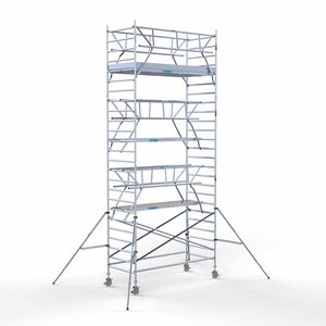 Euroscaffold Andamio rodante completo 135 x 305 x 8,2 m incl. plataforma ligera + doble barandilla frontal Euroscaffold Andamio rodante completo 135 x 305 x 8,2 m incl. plataforma ligera + doble barandilla frontal