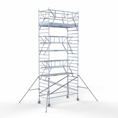 Andamio rodante completo 135 x 305 x 8,2 m incl. plataforma ligera + doble barandilla frontal Euroscaffold Andamio rodante completo 135 x 305 x 8,2 m incl. plataforma ligera + doble barandilla frontal