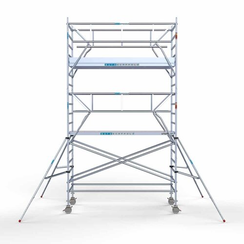 Andamio rodante completo 135 x 305 x 6,2 m incl. plataforma ligera + doble barandilla delantera Euroscaffold Andamio rodante completo 135 x 305 x 6,2 m incl. plataforma ligera + doble barandilla delantera
