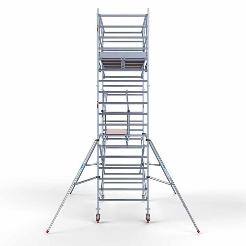 Andamio rodante completo 135 x 305 x 6,2 m incl. plataforma ligera + doble barandilla delantera Euroscaffold Andamio rodante completo 135 x 305 x 6,2 m incl. plataforma ligera + doble barandilla delantera