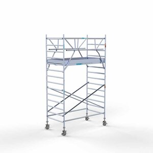 Euroscaffold Andamio rodante completo 135 x 250 x 5,2 m incl. plataforma ligera + doble barandilla delantera Euroscaffold Andamio rodante completo 135 x 250 x 5,2 m incl. plataforma ligera + doble barandilla delantera