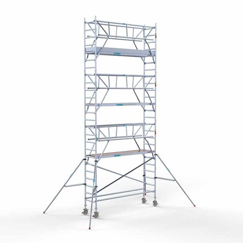 Andamio rodante completo 75 x 305 x 8,2 m incl. plataforma ligera + doble barandilla delantera Euroscaffold Andamio rodante completo 75 x 305 x 8,2 m incl. plataforma ligera + doble barandilla delantera