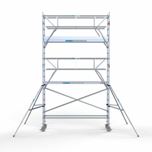 Andamio rodante completo 75 x 305 x 6,2 m incl. plataforma ligera + doble barandilla delantera Euroscaffold Andamio rodante completo 75 x 305 x 6,2 m incl. plataforma ligera + doble barandilla delantera