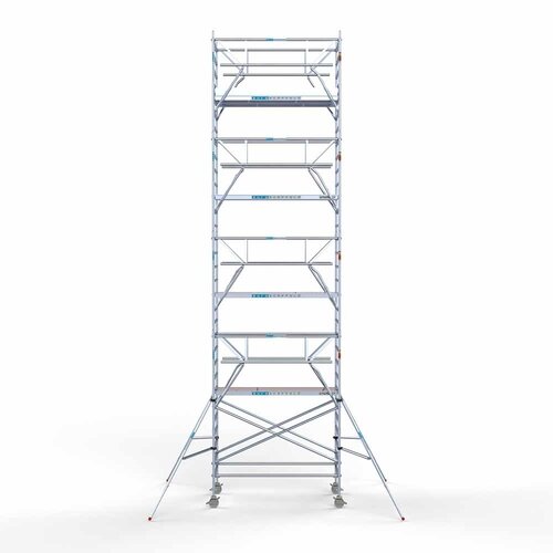 Andamio rodante completo 135 x 250 x 10,2 m incl. plataforma ligera + doble barandilla delantera Euroscaffold Andamio rodante completo 135 x 250 x 10,2 m incl. plataforma ligera + doble barandilla delantera