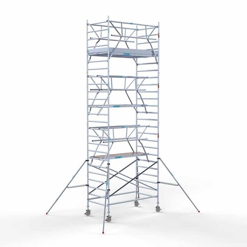 Andamio rodante completo 135 x 250 x 8,2 m incl. plataforma ligera + doble barandilla delantera Euroscaffold Andamio rodante completo 135 x 250 x 8,2 m incl. plataforma ligera + doble barandilla delantera