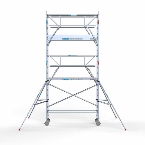 Andamio rodante completo 75 x 250 x 6,2 m incl. plataforma ligera + doble barandilla delantera Euroscaffold Andamio rodante completo 75 x 250 x 6,2 m incl. plataforma ligera + doble barandilla delantera