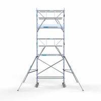 Euroscaffold Andamio rodante completo 75 x 190 x 6,2 m incl. plataforma ligera + doble barandilla delantera Euroscaffold Andamio rodante completo 75 x 190 x 6,2 m incl. plataforma ligera + doble barandilla delantera