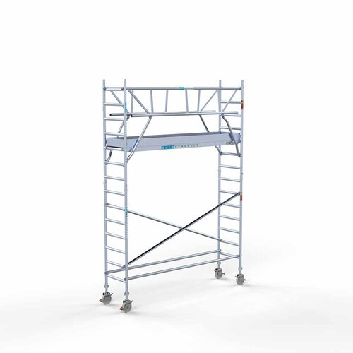 Andamio rodante completo 75 x 305 x 5,2 m incl. plataforma ligera + doble barandilla delantera Euroscaffold Andamio rodante completo 75 x 305 x 5,2 m incl. plataforma ligera + doble barandilla delantera