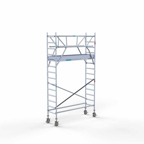 Andamio rodante completo 75 x 250 x 5,2 m incl. plataforma ligera + doble barandilla delantera Euroscaffold Andamio rodante completo 75 x 250 x 5,2 m incl. plataforma ligera + doble barandilla delantera