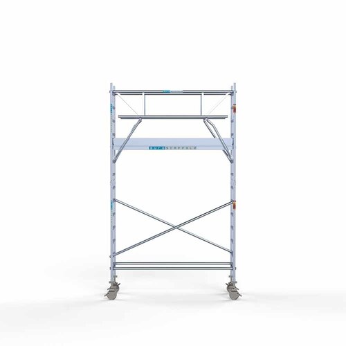 Andamio rodante completo 75 x 250 x 5,2 m incl. plataforma ligera + doble barandilla delantera Euroscaffold Andamio rodante completo 75 x 250 x 5,2 m incl. plataforma ligera + doble barandilla delantera