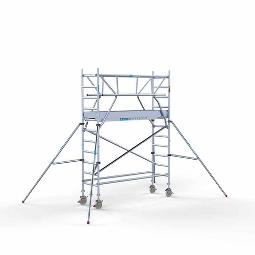 Andamio rodante completo 75 x 250 x 4,2 m incl. plataforma ligera + doble barandilla delantera Euroscaffold Andamio rodante completo 75 x 250 x 4,2 m incl. plataforma ligera + doble barandilla delantera