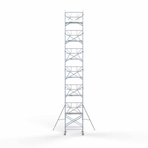 Andamio móvil completo 135 x 190 x 14,2 m altura de trabajo incl. plataforma ligera + barandillas individuales delanteras Euroscaffold Andamio móvil completo 135 x 190 x 14,2 m altura de trabajo incl. plataforma ligera + barandillas individuales delanteras