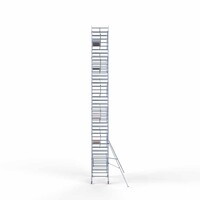 Euroscaffold Andamio rodante completo 135 x 250 x 13,2 m altura de trabajo incl. plataforma ligera + barandillas simples delanteras Euroscaffold Andamio rodante completo 135 x 250 x 13,2 m altura de trabajo incl. plataforma ligera + barandillas simples delanteras