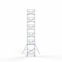 Euroscaffold Andamio rodante completo 135 x 190 x 13,2 m altura de trabajo incl. plataforma ligera + barandillas individuales delanteras Euroscaffold Andamio rodante completo 135 x 190 x 13,2 m altura de trabajo incl. plataforma ligera + barandillas individuales delanteras